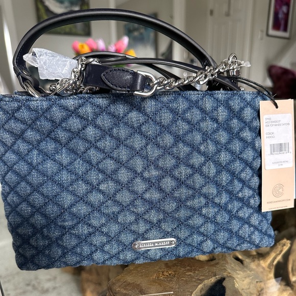 ‼️RARE‼️🎸REBECCA MINKOFF🎸✨EDIE DIAMOND-QUILTED SATCHEL✨
👖💙INDIGO💙👖 - Picture 3 of 10